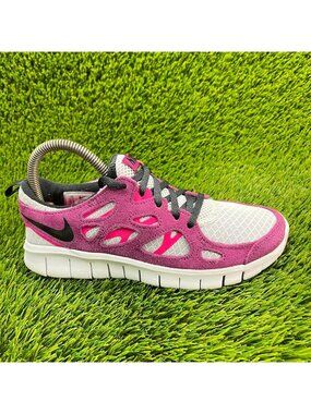 Nike Free Run 2 Girls Size 5.5Y Purple Pink Walking  Running Shoes Sneakers